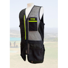 Chaleco STE Negro con linea verde fluor.