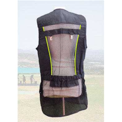 Chaleco STE Negro con linea verde fluor.