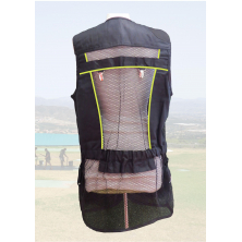 Chaleco STE Negro con doble linea verde fluor.