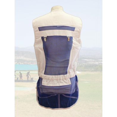 Chaleco STE Blanco /  Red Azul Royal / Piel Blanca
